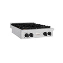 ZLINE 30 in. Autograph Edition Paramount Gas Rangetop with 4 Burners and Porcelain Cooktop in Satin Stainless Steel with Matte Black Accents (SRTSZ-30-MB)