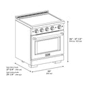 ZLINE Autograph Edition 30 in. 4.2 cu. ft. Paramount Induction Range with 4 Element Cooktop and Electric Convection Oven in Satin Stainless Steel with Champagne Bronze Accents (SINRSZ-30-CB)