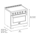 ZLINE Autograph Edition 36 in. 5.2 cu. ft. Paramount Induction Range with 5 Element Cooktop and Electric Convection Oven in Stainless Steel with Champagne Bronze Accents (SINRZ-36-CB)