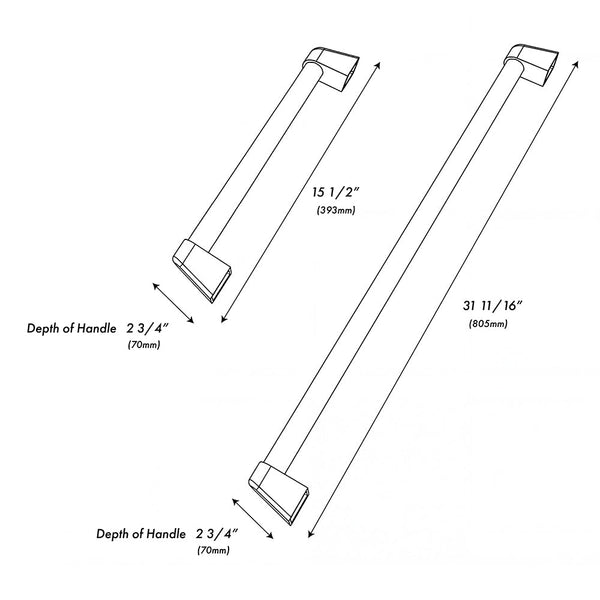 ZLINE Autograph Edition 48 in. Helix Handles (Set of 2) for Paramount and Select Ranges in Matte Black (SGZ-054-K-MB-48)