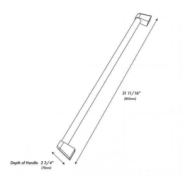 ZLINE 36 in. Helix Handle (Set of 1) for Paramount and Select Ranges in Stainless Steel (SGZ-054-K-ST)
