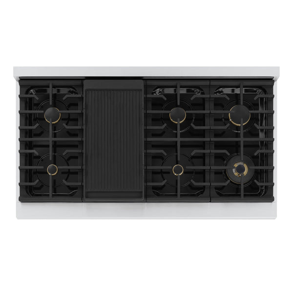 ZLINE 48 in. 6.7 cu. ft. Marino Double Oven Gas Range in Stainless Steel with 8 Brass Burners (MGR-BR-48)