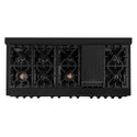 ZLINE 60 in. 7.4 cu. ft. Dual Fuel Range with Gas Stove and Electric Oven in Black Stainless Steel with Brass Burners (RAB-60)-Ranges-RAB-60 ZLINE Kitchen and Bath