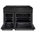 ZLINE 48 in. 6.7 cu. ft. Paramount Dual Fuel Range with 8 Burner DuoPro™ Cooktop and Dual Ovens in Black Stainless Steel (PSDRB-48)