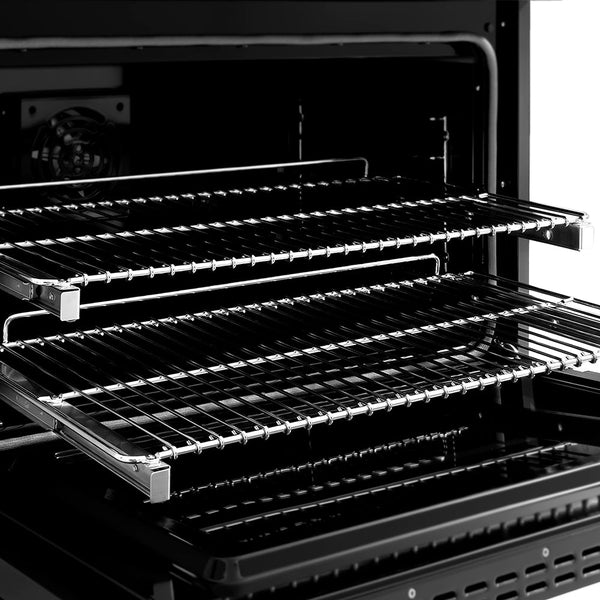 ZLINE Autograph Edition 36 in. 5.2 cu. ft. Paramount Dual Fuel Range with 6 Burner DuoPro™ Cooktop and Electric Convection Oven in Black Stainless Steel and Champagne Bronze Accents (PSDRBZ-36-CB)