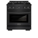 ZLINE 30 in. 4.2 cu. ft. Paramount Gas Range with 4 Burner Cooktop and Convection Gas Oven in Black Stainless Steel (SGRB2-30)