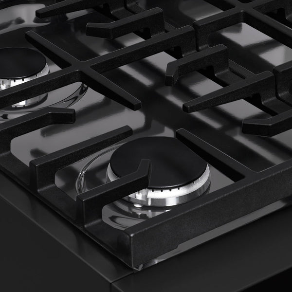 ZLINE 30 in. 4.2 cu. ft. Paramount Gas Range with 4 Burner Cooktop and Convection Gas Oven in Black Stainless Steel (SGRB2-30)