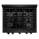 ZLINE 30 in. 4.2 cu. ft. Paramount Gas Range with 4 Burner Cooktop and Convection Gas Oven in Black Stainless Steel (SGRB-30)