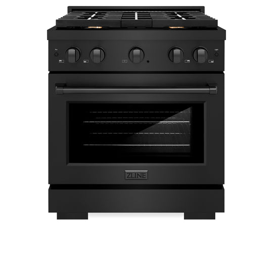 ZLINE 36 in. 5.2 cu. ft. Paramount Gas Range with Convection Gas Oven in Black Stainless Steel with 6 Brass Burners (SGRB-BR-36)