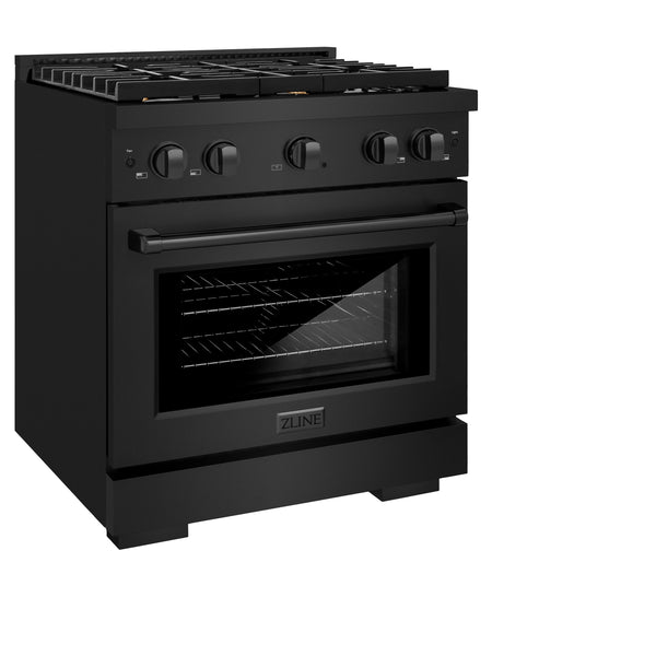 ZLINE 36 in. 5.2 cu. ft. Paramount Gas Range with Convection Gas Oven in Black Stainless Steel with 6 Brass Burners (SGRB-BR-36)