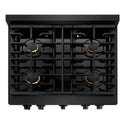 ZLINE 36 in. 5.2 cu. ft. Paramount Gas Range with Convection Gas Oven in Black Stainless Steel with 6 Brass Burners (SGRB-BR-36)