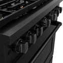 ZLINE 36 in. 5.2 cu. ft. 6 Burner Gas Range with Convection Gas Oven in Black Stainless Steel with Brass Burners (SGRB-BR-36)