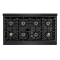 ZLINE Autograph Edition 48 in. 6.7 cu. ft. Paramount Gas Range with 8 Burner DuoPro™ Cooktop and Dual Ovens in Black Stainless Steel and Champagne Bronze Accents (PSGRBZ-48-CB)