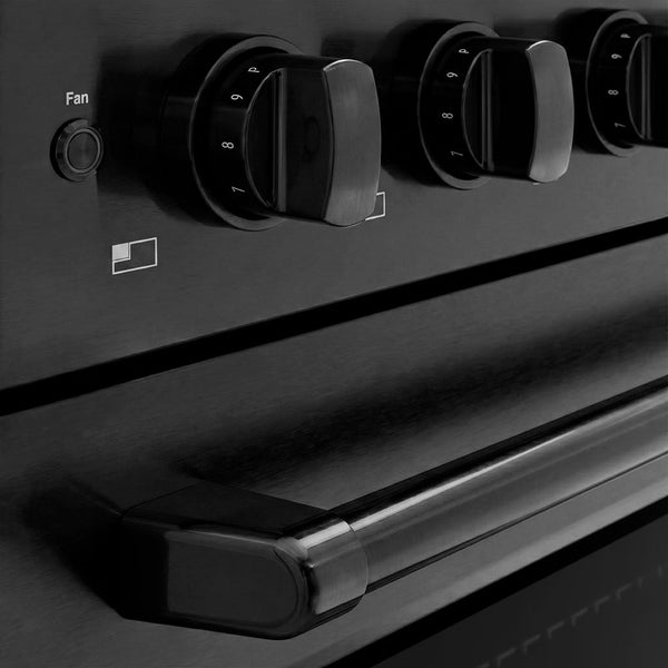 ZLINE 30 in. 4.2 cu. ft. Paramount Induction Range with 4 Element Cooktop and Electric Convection Oven in Black Stainless Steel (SINRB-30)