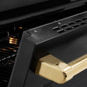 ZLINE Autograph Edition 24 in. 3.2 cu. ft. Paramount Induction Range with 3 Element Cooktop and Electric Convection Oven in Black Stainless Steel with Polished Gold Accents (SINRBZ-24-G)