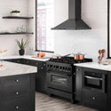 ZLINE 24 in. 1.2 cu. ft. Black Stainless Steel Built-in Microwave Drawer (MWD-1-BS) lifestyle image from side in a luxury kitchen.