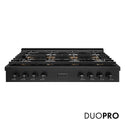 ZLINE 48 in. Paramount Gas Rangetop with 8 Burner DuoPro™ Cooktop in Black Stainless Steel (PSRTB-48)