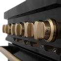 Autograph Edition range is complete with Champagne Bronze knobs, handles, legs, and brass burners.
