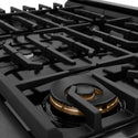ZLINE 36 in. 5.2 cu. ft. Paramount Dual Fuel Range with 6 Burner Gas Cooktop and Electric Convection Oven in Black Satin Stainless Steel (SDRBS-36)