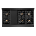 ZLINE Autograph Edition 48 in. 6.7 cu. ft. Paramount Dual Fuel Range with 8 Burner DuoPro™ Cooktop and Dual Ovens in Black Satin Stainless Steel and Champagne Bronze Accents (PSDRBSZ-48-CB)