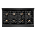 ZLINE Designer Collection 48 in. 6.7 cu. ft. Paramount Dual Fuel Range with 8 Burner DuoPro™ Cooktop and Dual Ovens in Black Satin Stainless Steel with Matte Black and Champagne Bronze Accents (PSDRBSZ-48-MBCB)