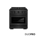 ZLINE 30 in. 4.2 cu. ft. Paramount Dual Fuel Range with 4 Burner DuoPro™ Cooktop and Electric Convection Oven in Black Satin Stainless Steel (PSDRBS-30)