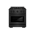 ZLINE 30 in. 4.2 cu. ft. Paramount Gas Range with Convection Gas Oven in Black Satin Stainless Steel with 4 Brass Burners (SGRBS-BR-30)