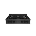 ZLINE 36 in. Paramount Gas Rangetop with 6 Burners and Porcelain Cooktop in Black Satin Stainless Steel (SRTBS-36)