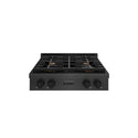 ZLINE 30 in. Paramount Gas Rangetop with 4 Brass Burners and Porcelain Cooktop in Black Satin Stainless Steel (SRTBS-BR-30)