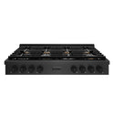 ZLINE 48 in. Paramount Gas Rangetop with 8 Brass Burners and Porcelain Cooktop in Black Satin Stainless Steel (SRTBS-BR-48)