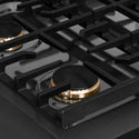 ZLINE Designer Collection 30 in. Paramount Gas Rangetop with 4 Burners in Black Satin Stainless Steel with Matte Black and Champagne Bronze Accents (SRTBSZ-30-MBCB)