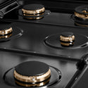 ZLINE Autograph Edition 36 in. Paramount Gas Rangetop with 6 Burners and Porcelain Cooktop in Black Satin Stainless Steel with Champagne Bronze Accents (SRTBSZ-36-CB)