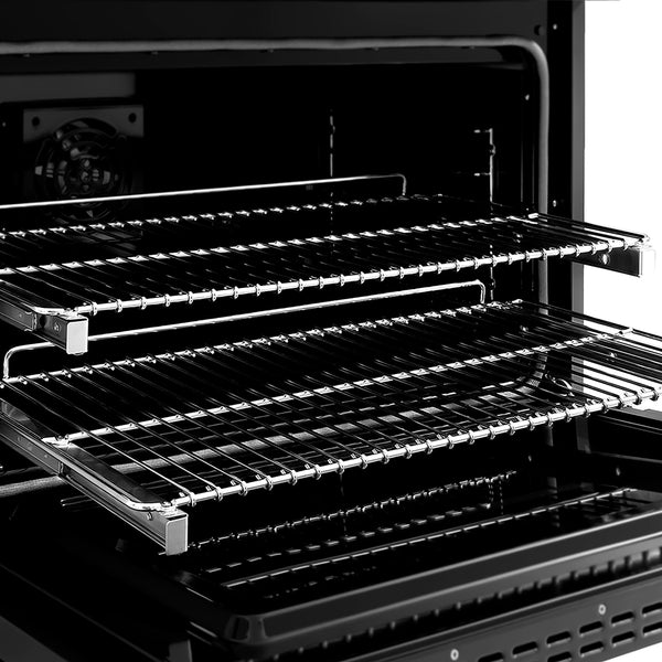 ZLINE Autograph Edition 36 in. 5.2 cu. ft. Paramount Dual Fuel Range with 6 Burner DuoPro™ Cooktop and Electric Convection Oven in Black Stainless Steel with Polished Gold Helix Handle and Accents (PSDRBZ-36-KG)
