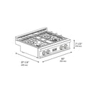 ZLINE 30 in. Classic Gas Rangetop with 4 Burners and Porcelain Cooktop in Stainless Steel (RT30)