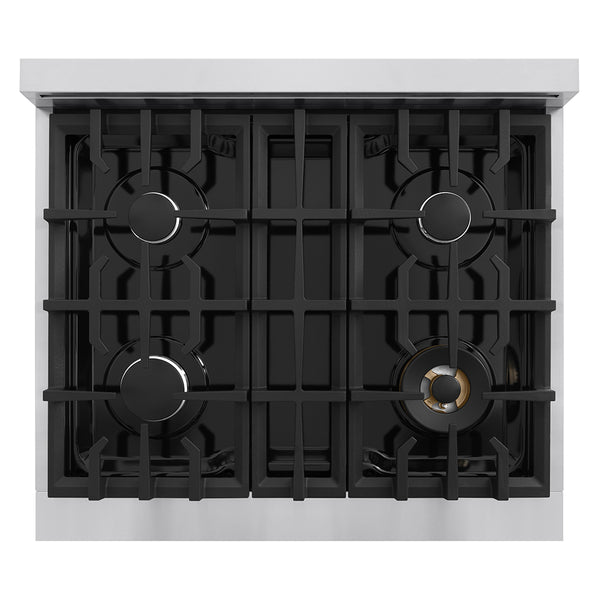 ZLINE 30 in. Classic Gas Rangetop with 4 Burners and Porcelain Cooktop in Stainless Steel (RT30)
