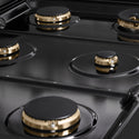 ZLINE Autograph Edition 36 in. Classic Gas Rangetop with 6 Burners and Porcelain Cooktop in Black Stainless Steel with Champagne Bronze Accents (RTBZ-36-CB)