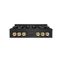 ZLINE Autograph Edition 36 in. Classic Gas Rangetop with 6 Burners and Porcelain Cooktop in Black Stainless Steel with Polished Gold Accents (RTBZ-36-G)