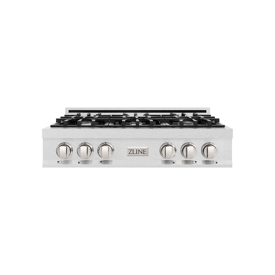 ZLINE 36 in. Classic Gas Rangetop with 6 Burners and Porcelain Cooktop in Satin Stainless Steel (RTS-36)