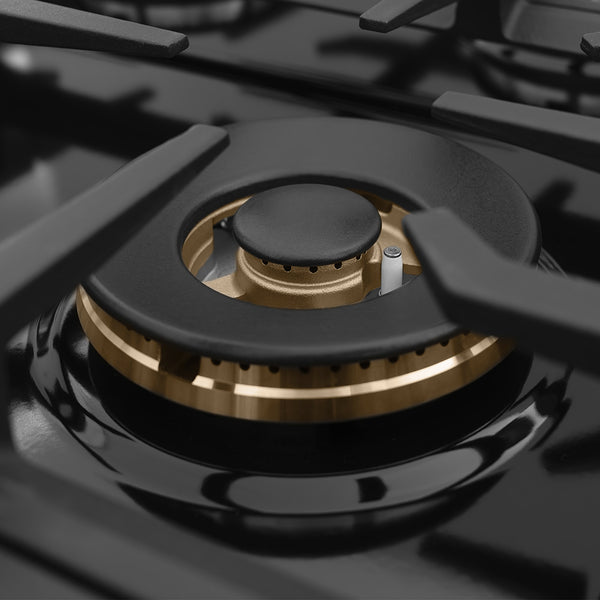 ZLINE Autograph Edition 36 in. Classic Gas Rangetop with 6 Burners and Porcelain Cooktop in Satin Stainless Steel with Champagne Bronze Accents (RTSZ-36-CB)