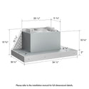 ZLINE 34 in. DuraMount™ Wall Mount Range Hood Insert in Stainless Steel (683-34)
