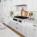 ZLINE Autograph Edition 36 in. Porcelain Rangetop with 6 Gas Burners in DuraSnow® Stainless Steel with Matte Black Accents (RTSZ-36-MB) lifestyle, in a luxury kitchen.