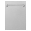 ZLINE 18 in. Tallac Series 3rd Rack Top Control Dishwasher with a Stainless Steel Tub with Fingerprint Resistant Stainless Steel Panel, 51dBa (DWV-SN-18) front, closed.