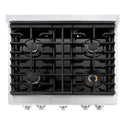ZLINE 30 in. 4.2 cu. ft. Paramount Dual Fuel Range with 4 Burner Gas Cooktop and Electric Convection Oven in Satin Stainless Steel with White Matte Door (SDRS-WM-30)