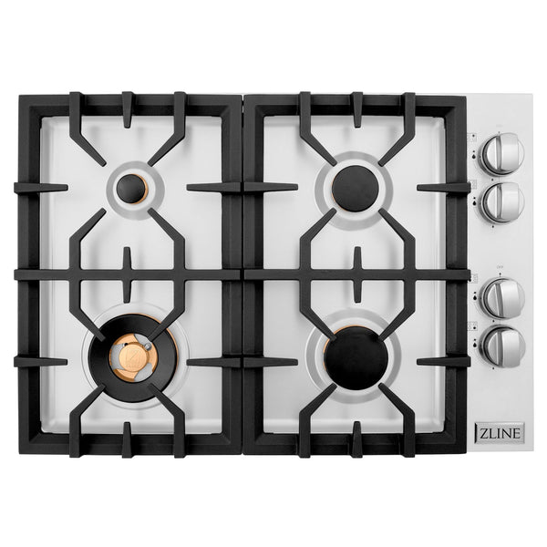 ZLINE 30 in. Gas Cooktop with 4 Brass Burners (RC-BR-30)-Cooktops-RC-BR-30 ZLINE Kitchen and Bath