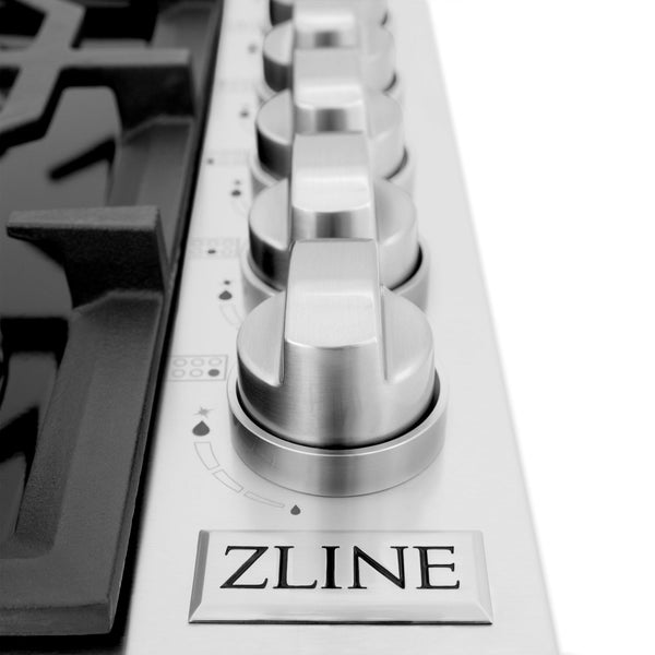 ZLINE Drop-in Gas Cooktop knobs.