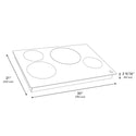 ZLINE 30 in. Induction Cooktop with 4 burners (RCIND-30) dimensional diagram with measurements.