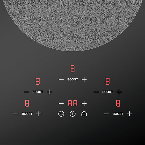 ZLINE 36 in. Induction Cooktop with 5 burners (RCIND-36) control panel close up.