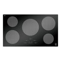 ZLINE 36 in. Induction Cooktop with 5 burners (RCIND-36) from above showing induction cooking elements on Schott Ceran® glass cooktop.