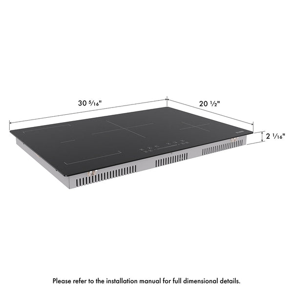 ZLINE 30 in. Induction Cooktop with Anti-Scratch Glass and 4 Elements (FCIND-30)