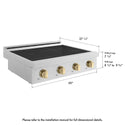 ZLINE Autograph Edition 30 in. Paramount Induction Rangetop with 4 Element Cooktop in Satin Stainless Steel and Champagne Bronze Accents (SINRTSZ-30-CB)
